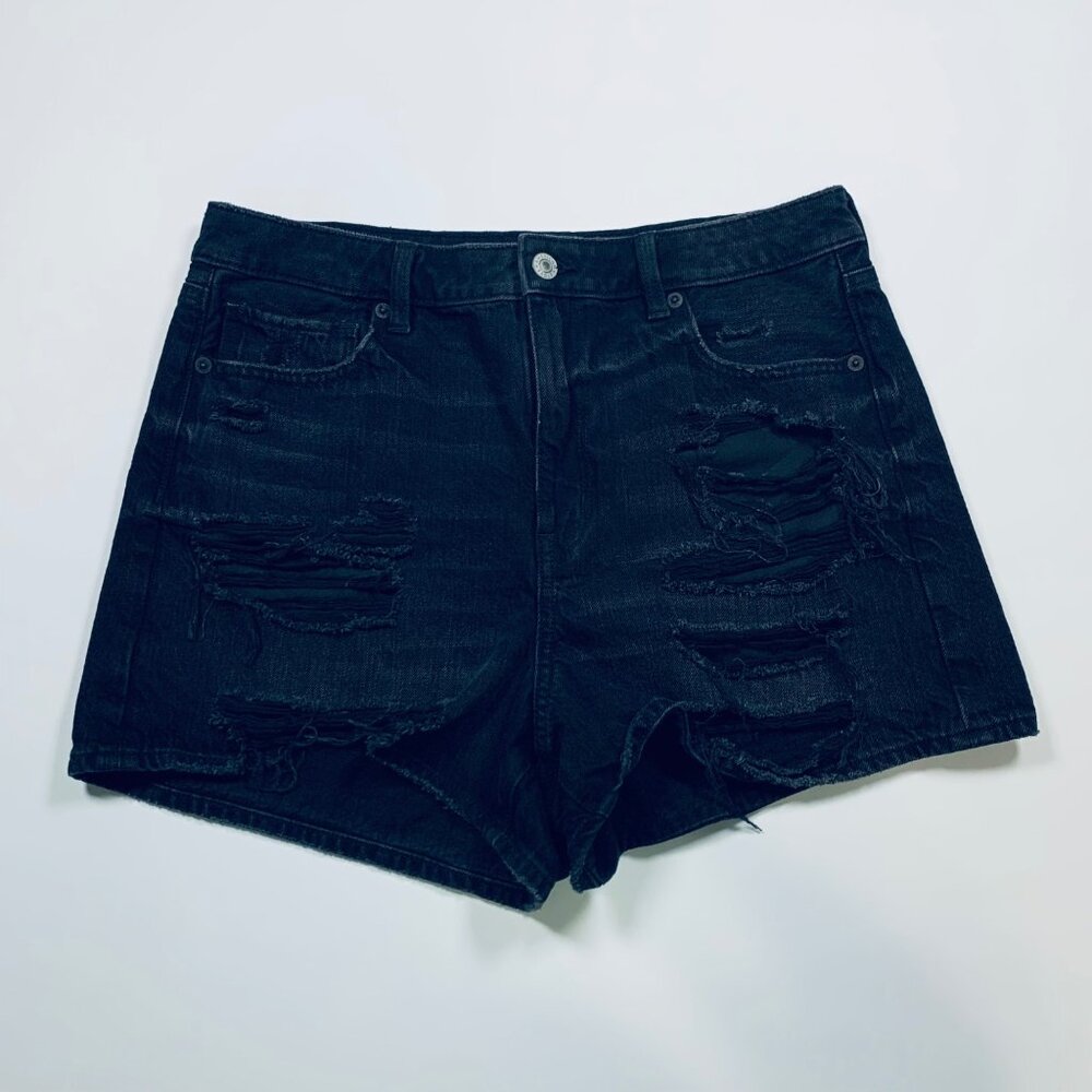 American Eagle Outfitters Black Distressed Jean Shorts